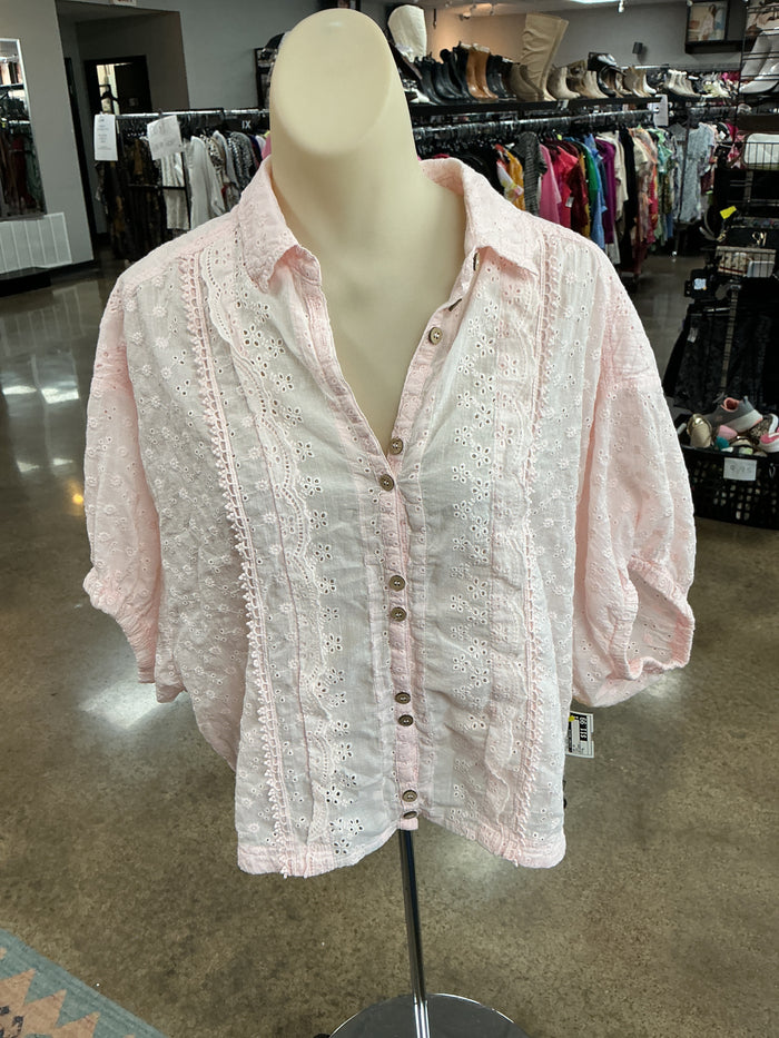 Top Ss By Clothes Mentor In Pink, Size:M