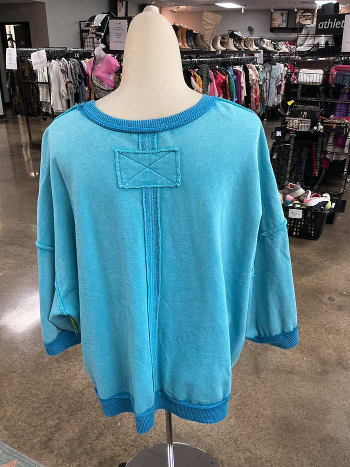 Top Ss By Easel In Blue, Size:L