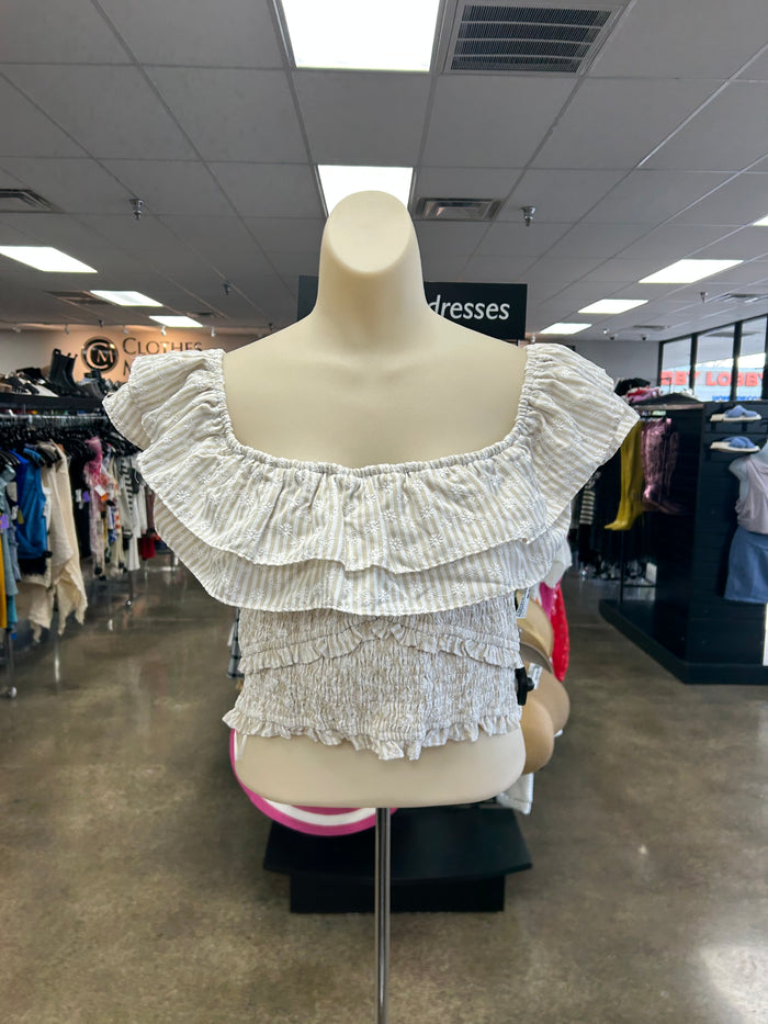 Top Ss By En Saison In Tan & White, Size:L