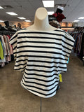 Top Ss By J. Crew In Black & Cream, Size:M