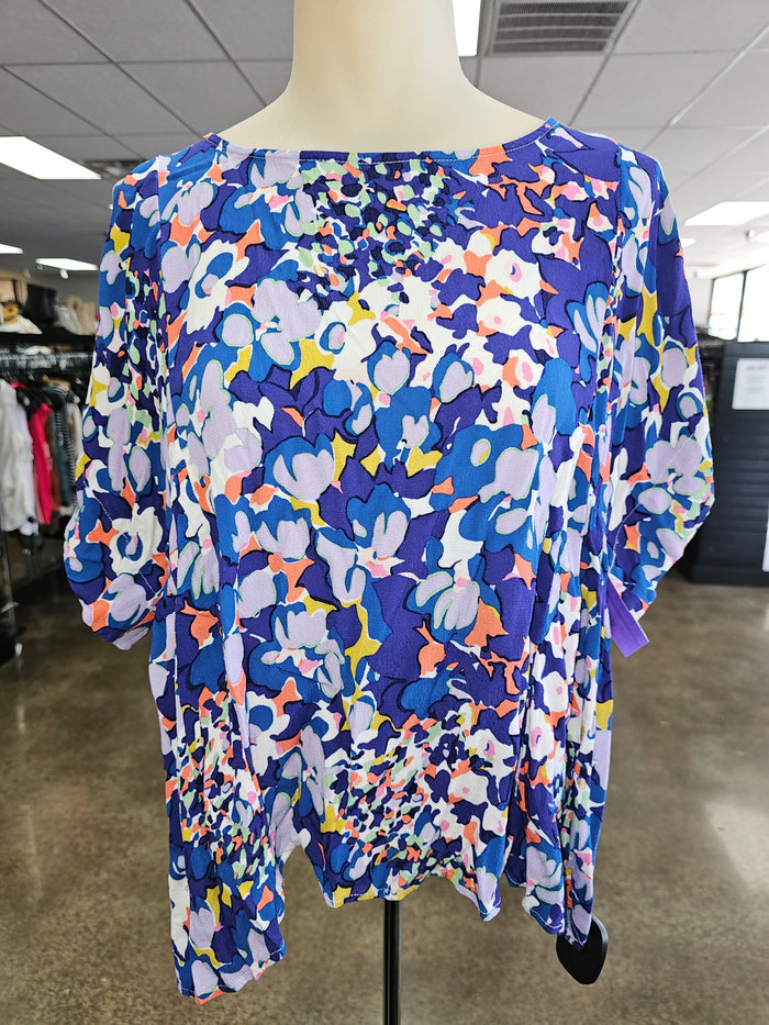Top Ss By Maeve In Floral Print, Size:L