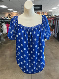 Top Ss By New York And Co In Blue & White, Size:M