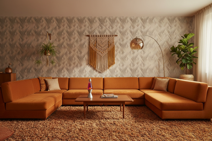 1970s Inspired Room with Tranquilo Wallpaper