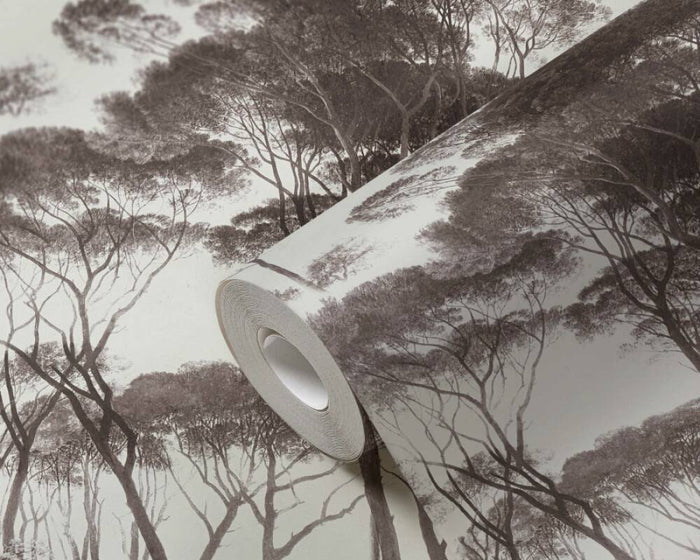 Tree Tops Wallpaper - Black/Brown - Last Roll