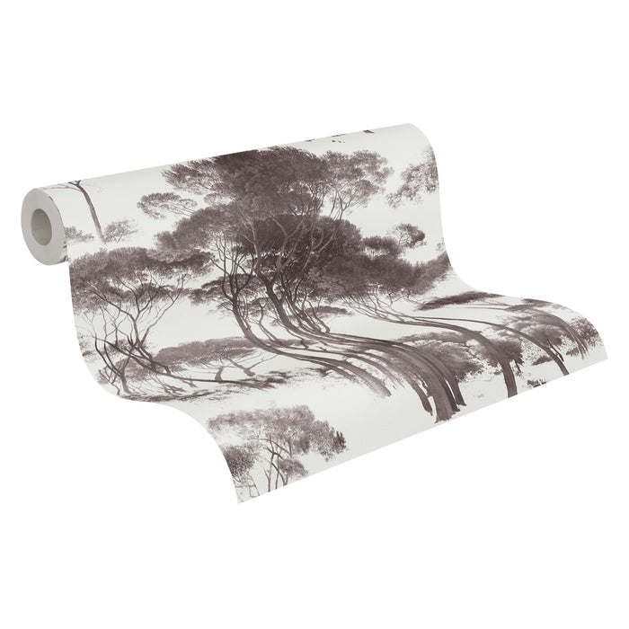 Tree Tops Wallpaper - Black/Brown - Last Roll