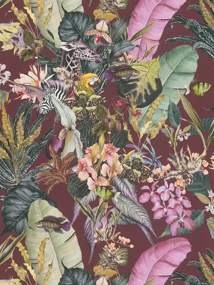 Tropical Dreams Wallpaper - Red