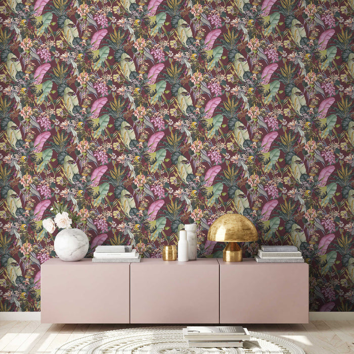 Tropical Dreams Wallpaper - Red