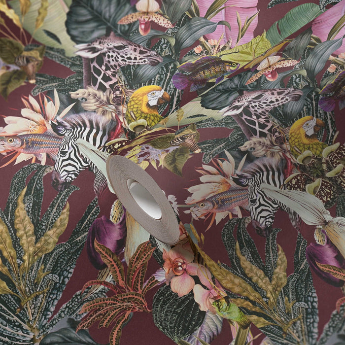 Tropical Dreams Wallpaper - Red