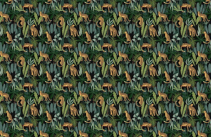 Tropical Leopard Wallpaper - Custom Size Mural NZ-Wallpaper