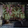 Tropicana - Custom Sized Wallpaper Mural (per m2) - Green/Purple