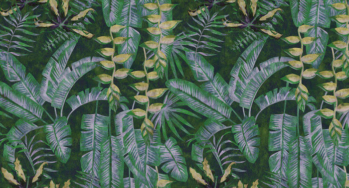 Tropicana - Custom Sized Wallpaper Mural (per m2) - Green/Yellow