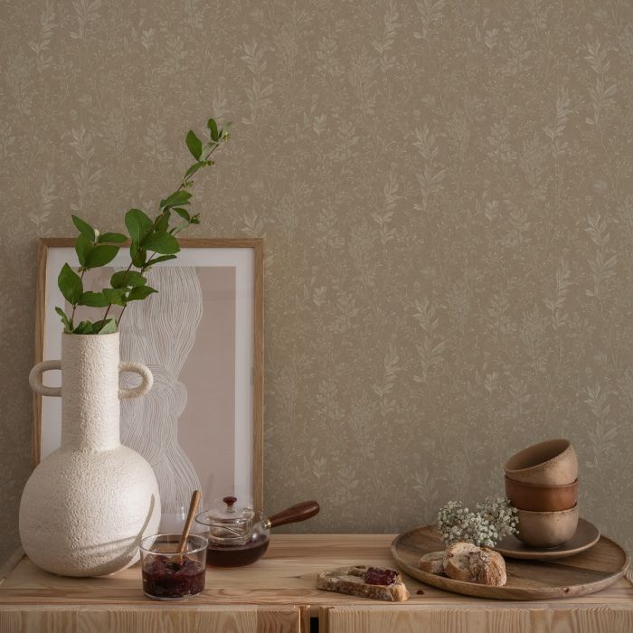 Tuva - Wild Grasses Wallpaper - Beige
