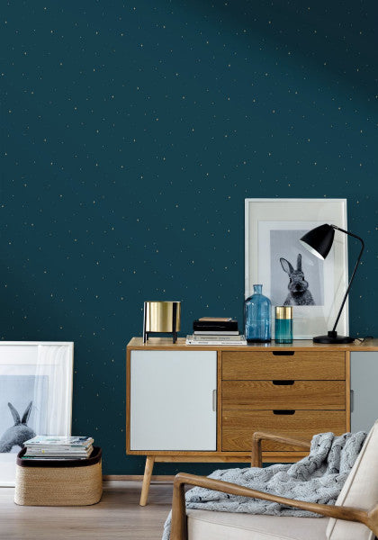 Under The Stars Wallpaper - Bleu Nuit
