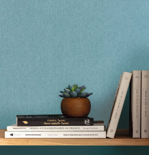Uni Mat Wallpaper - Bleu Lagon