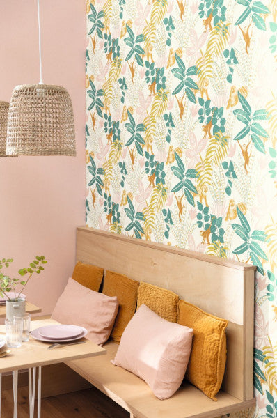 Uni Natte Metallises Wallpaper - Rose poudre dore