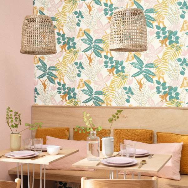 Uni Natte Metallises Wallpaper - Rose poudre dore