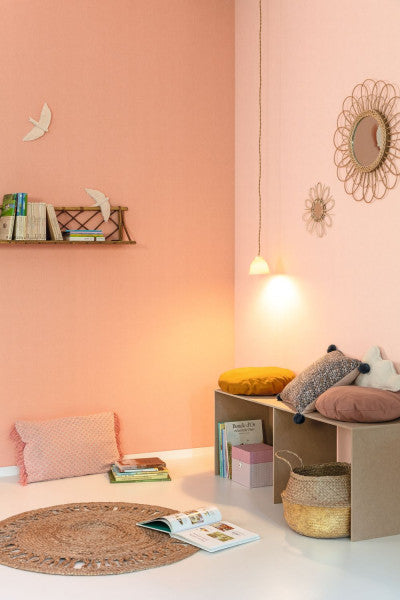 Uni Natte Metallises Wallpaper - Rose poudre dore