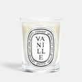 Shop Rescue Spa Diptyque Vanille scented candle in a clear glass vessel with signature black and white label