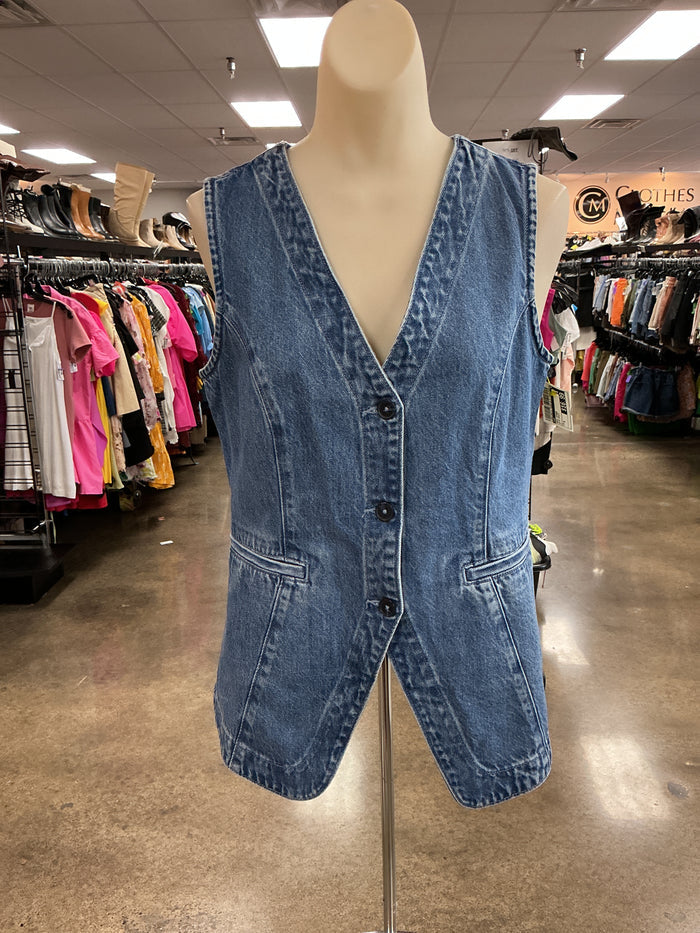 Vest Other By Gap In Blue Denim, Size:S