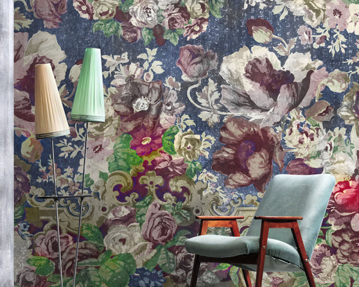 Victorian Blossoms- Custom Sized Wallpaper Mural (per m2)