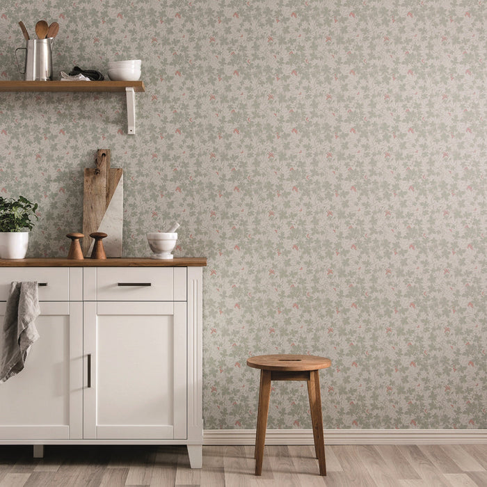 Vinbarsblad Wallpaper - Beige - Discontinuing