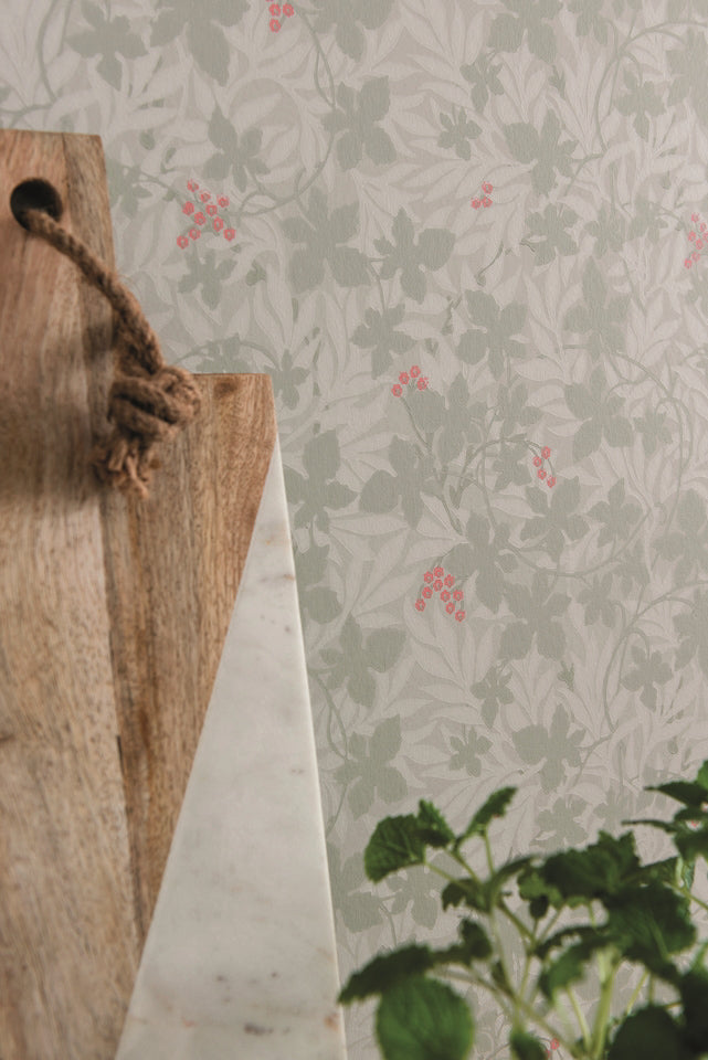 Vinbarsblad Wallpaper - Beige - Discontinuing