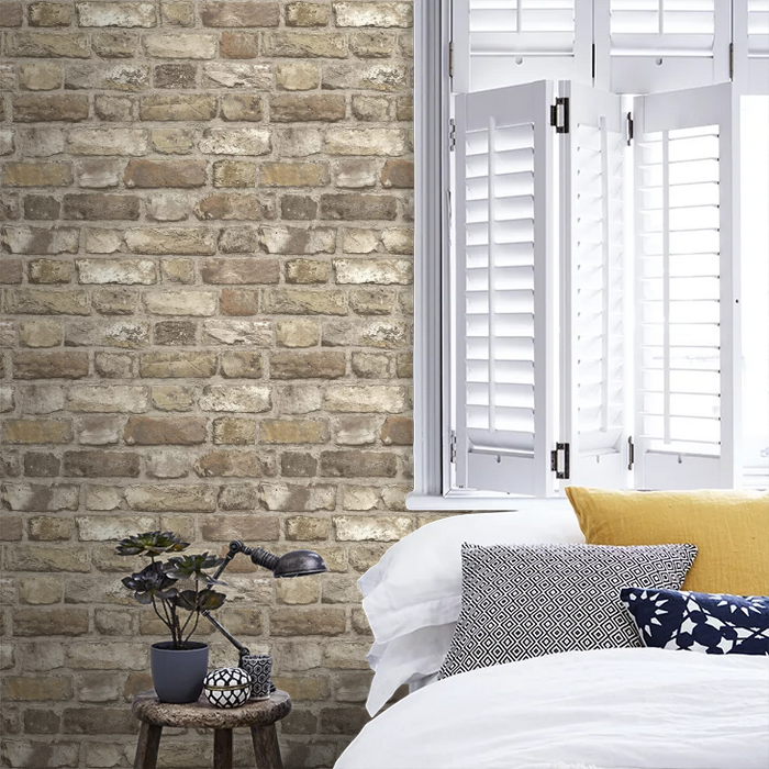 Vintage Brick Wallpaper - Neutral