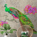 Vivid Peacock - Custom Sized Wallpaper Mural (per m2) - Green/Pink