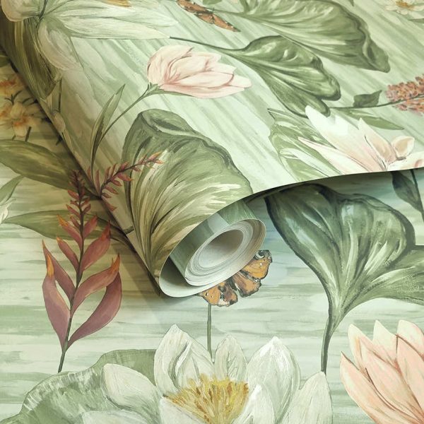Water Lily Wallpaper - Green