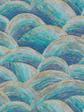 Wave Textured Vinyl Wallpaper - Blue/Gold