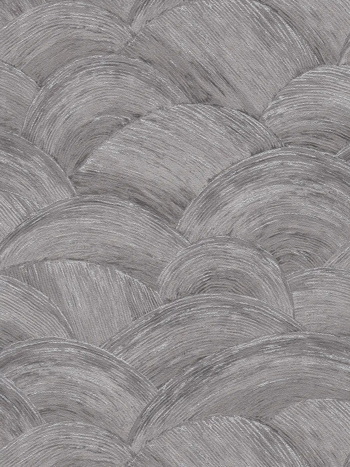 Wave Textured Vinyl Wallpaper - Grey/Silver