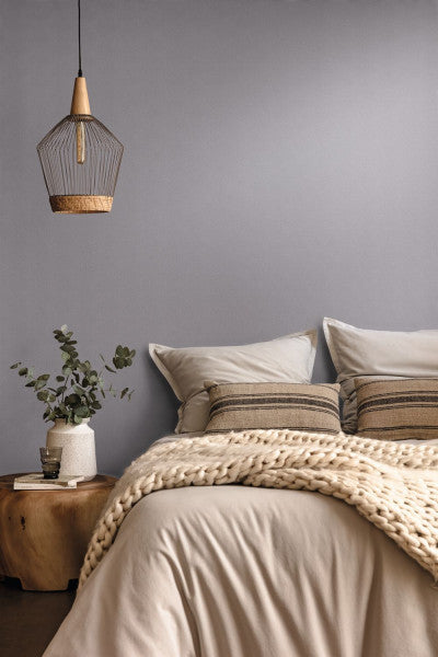 Weave Textured Vinyl Wallpaper (Uni Natte) - Smoke Grey - 4 Rolls Left