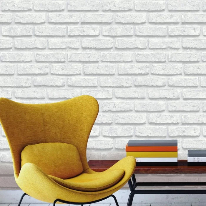 White Brick Wallpaper - White - Discontinuing