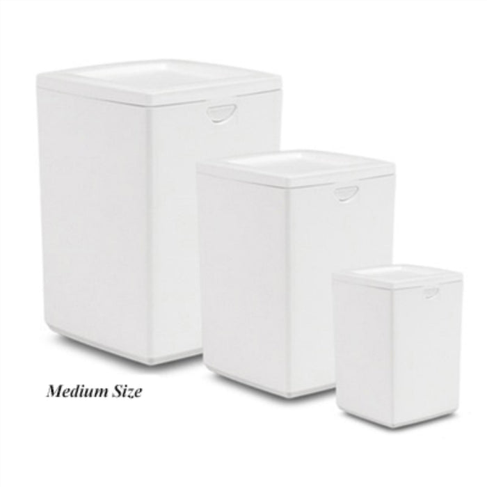 White plastic snap lock urns-small child size cremation supplies and equipment product