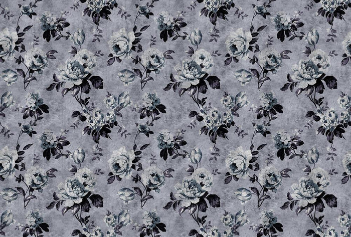 Wild Rose - Custom Sized Wallpaper Mural (per m2) - Blue