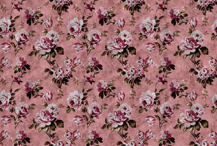 Wild Rose - Custom Sized Wallpaper Mural (per m2) - Pink/Red