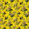 Wild Rose - Custom Sized Wallpaper Mural (per m2) - Yellow