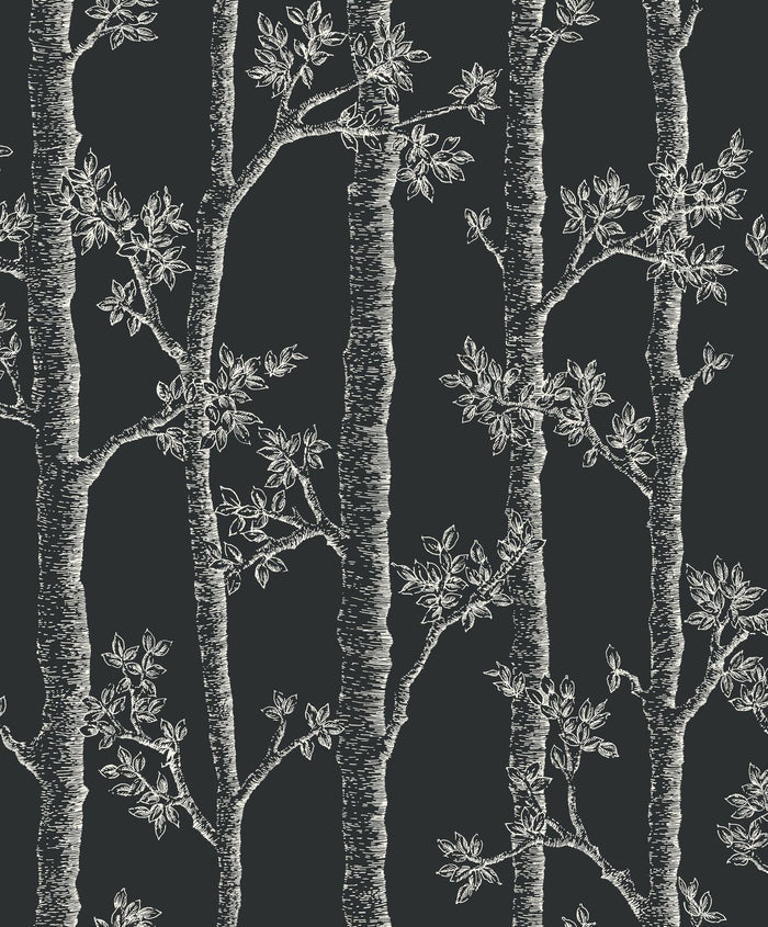 Woodlands Wallpaper - Noir (Black)