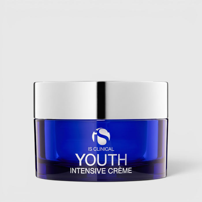 Shop Rescue Spa iS Clinical Youth Intensive Creme in a blue glass jar with a silver lid for anti-aging hydration.