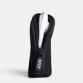 ZIIP travel bag in ultra-black neoprene with a custom ZIIP zipper pull, holding a ZIIP device.