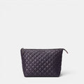Shop Rescue Spa MZ Wallace black quilted Zoey large zip pouch for travel and makeup organization.