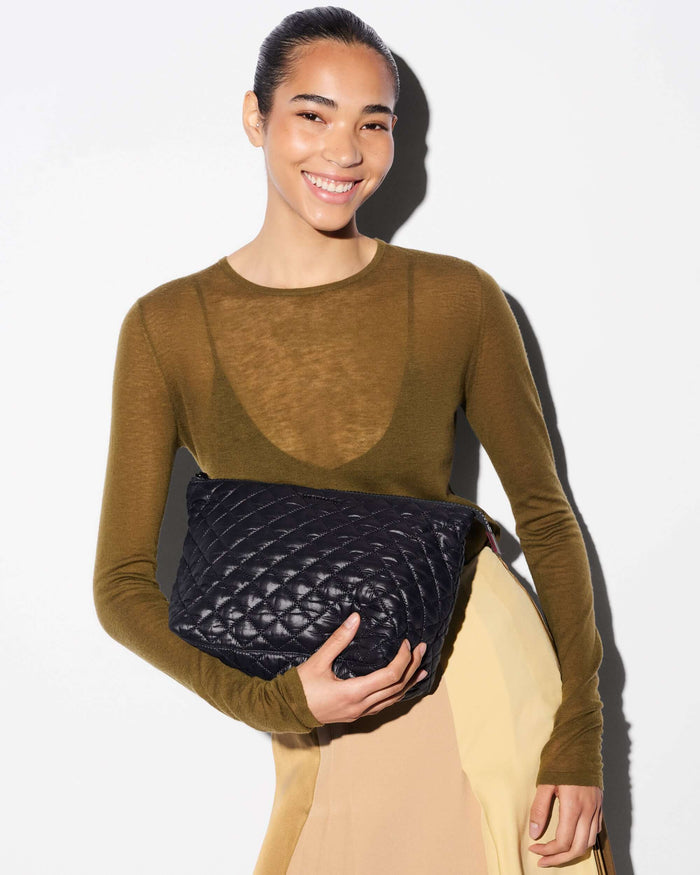 Zoey Large Zip Pouch - Black
